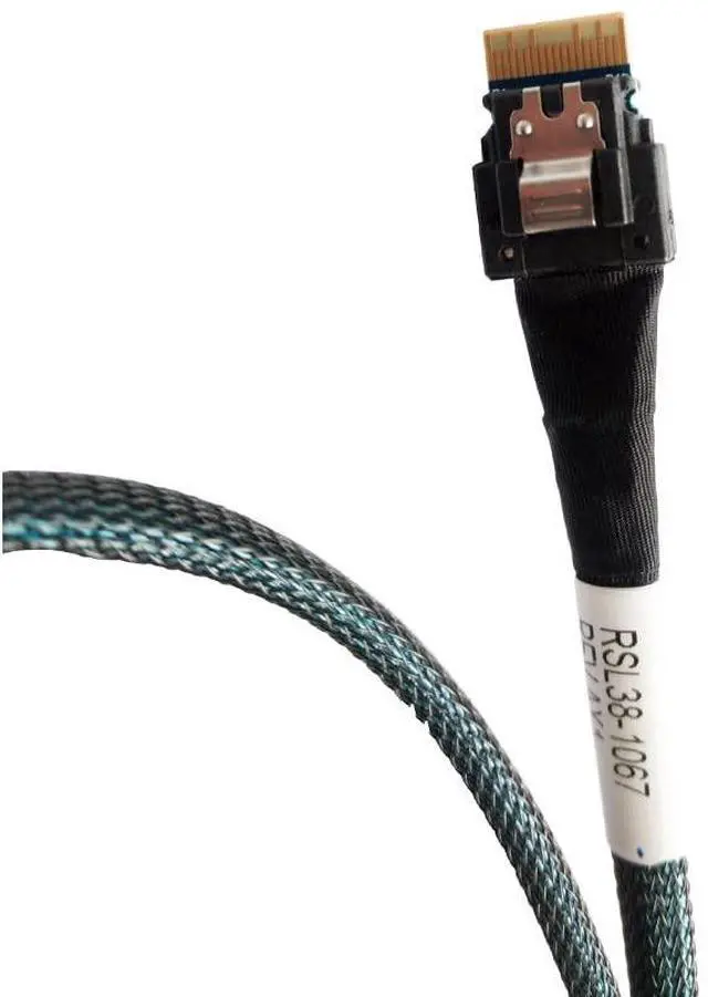 Alt view image 5 of 5 - SlimSAS 4X to MiniSAS HD SFF-8654 38pin to SFF-8643 36pin Cable 80CM,Support PCIe Gen4.0 and SAS3.0 protocols