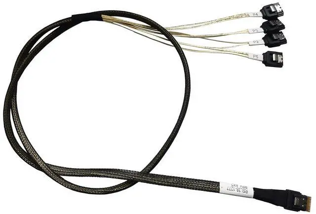 Main image of SlimSAS 4X to 4*SATA,SFF-8654 38pin to 4xSATA(7pin) Cable, 100CM