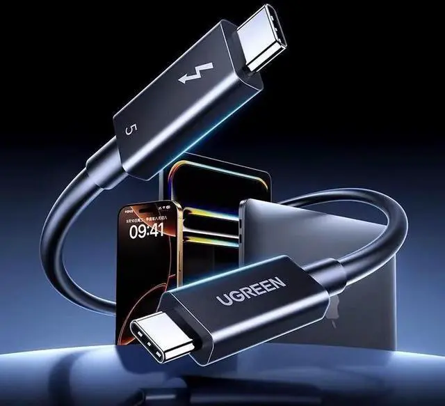 Alt view image 3 of 7 - 3.3ft USB-C Thunderbolt 5 Cable w/ 240W Power Delivery, Bandwidth Boost Up to 120Gbps, 3x Faster Data Transfer,16K@60HZ MAX Compatible withThunderbolt 4, USB4, MacBook Pro, Mac mini/Studio, iPhone 16