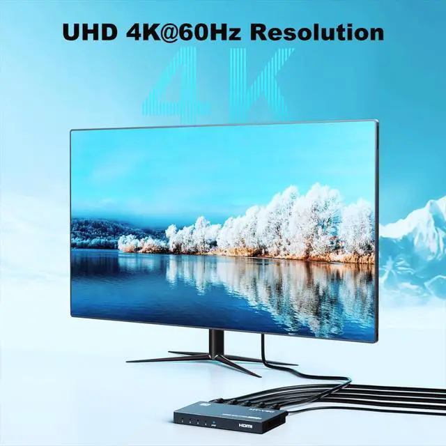 Alt view image 4 of 7 - MT-VIKI HDMI Splitter 4K@60Hz, HDMI Splitter 1 in 4 Out, RGB 4:4:4, HDMI2.0b, HDCP2.2, 18Gbps, Full UHD Distributor for PS4 Fire Stick HDTV