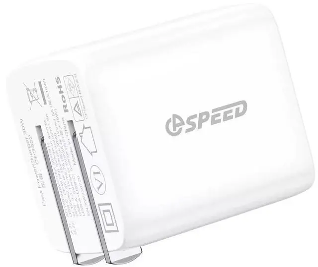 Alt view image 2 of 7 - Fast Wall Charger 20W 30W USB C Power Adapter PD 3.0 QC 3.0 Compact Charger Block for iPhone, Samsung, Android, iPad, AirPods Travel-Friendly & Safe (30W Type-A+C)