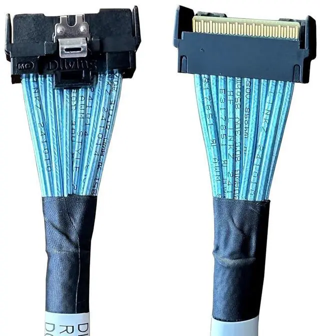 Alt view image 3 of 5 - MCIOx8 to 2*Slim SASx4, SFF-TA-1016 74Pin to 2*SFF-8654 38Pin,PCIe Gen5 Mini Cooledge IO,Double Straight Cable 80CM(CBL-MCIO-1255S4Y)