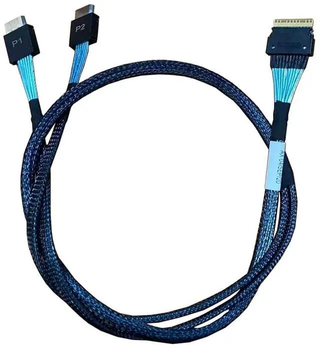Alt view image 8 of 8 - SlimSAS 8X to 2*oCulink 4X,SFF-8654 74pin to 2*SFF-8611 36pin Cable 80cm(Broadcom MPN 05-60001-00CBL-SAST-1154-85)
