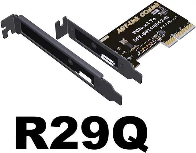 Alt view image 4 of 7 - ADT-K993G-BK7 PCIE 5.0 X4 / M.2 NVMe to OCuLink SFF-8611 External Dock Adapter Compatible with NUC STX ITX Motherboard Mini PC (K993G-BK7-R29Q-30cm)