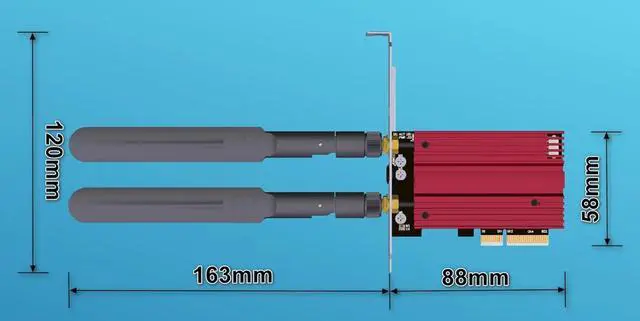 Alt view image 4 of 5 - ADT-Link M.2 E-Key to PCIe 4.0 x4 Adapter with Antenna and Aluminum Heat Sink Support 2230 2242 Network Card Gen4x2 (R25C)