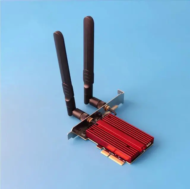 Alt view image 3 of 5 - ADT-Link M.2 E-Key to PCIe 4.0 x4 Adapter with Antenna and Aluminum Heat Sink Support 2230 2242 Network Card Gen4x2 (R25C)
