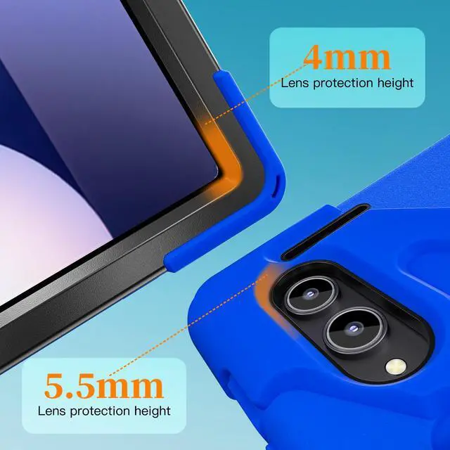 Alt view image 6 of 7 - Shockproof Protective Case for Galaxy Tab S11 Ultra 14.6 inch with Pen Slot,Hand Strap & Kickstand | Shoulder Strap | Black Rugged Cover | Hard Shell Design | Model# S11 Ultra Blue