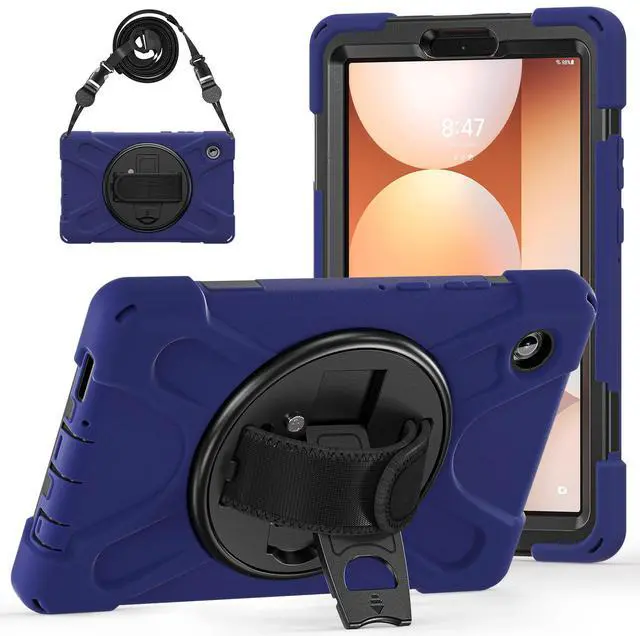 Alt view image 4 of 7 - Case for Galaxy Tab A11 Case 8.7 inch SM-X133 / X135, Shockproof Hard Duty Case with 360 Rotating Stand&Hand Strap/Shoulder Strap for GALAXY Tab A11 8.7 Inch SM-X133 / X135(2025) Tablet
