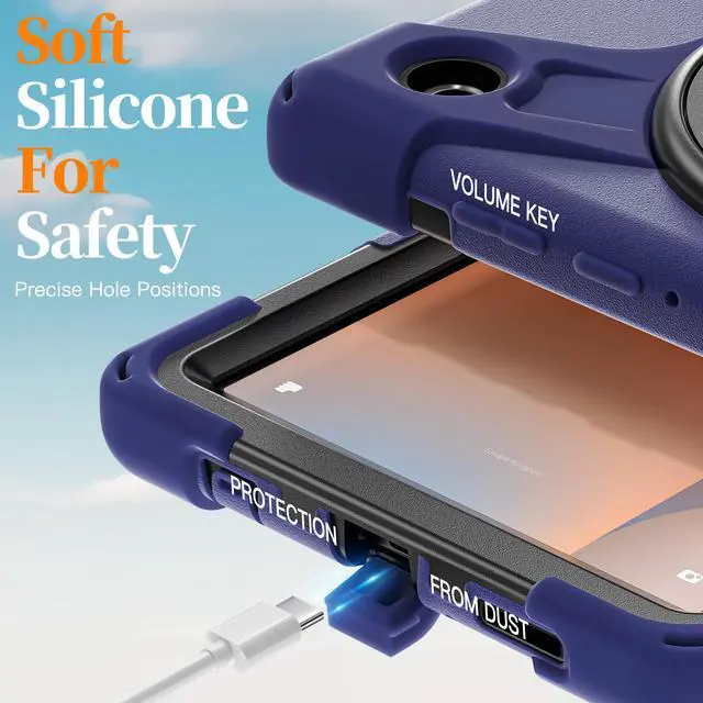 Alt view image 5 of 7 - Case for Galaxy Tab A11 Case 8.7 inch SM-X133 / X135, Shockproof Hard Duty Case with 360 Rotating Stand&Hand Strap/Shoulder Strap for GALAXY Tab A11 8.7 Inch SM-X133 / X135(2025) Tablet