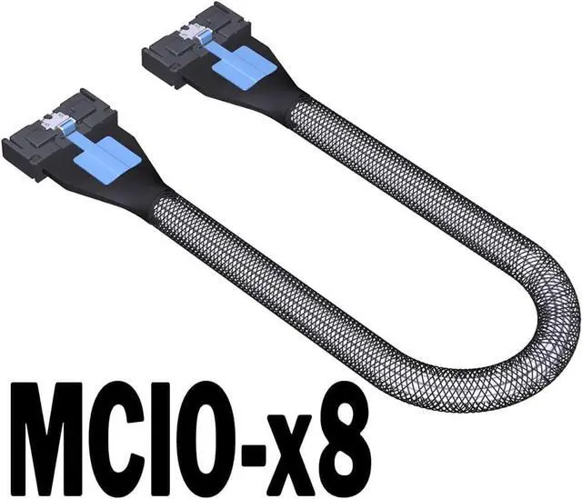 Alt view image 4 of 5 - ADT-F36B-F37B-D8S PCI-e 4.0 X16 to X8 X8 MCIO Bifurcation Adapter Riser Card 256G/bps Split Extender SFF-TA-1016 with Power Cable (50cm)