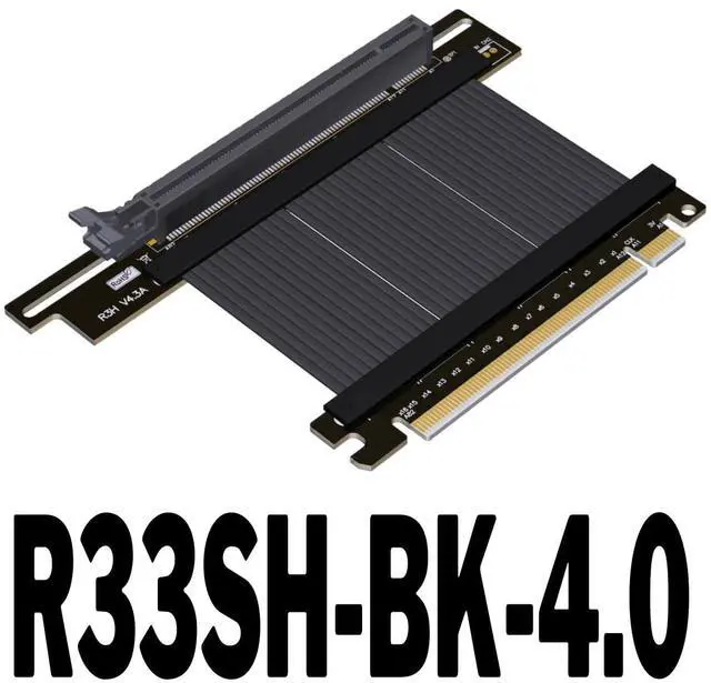 Main image of ADT-Link PCIe 4.0 X16 Riser Cable [RTX3090 RX6900XT X570 B550 Z590] Shielded Extreme Vertical Mount Gaming PCI Express Gen4 (20cm, R33SH-BK-4.0(Gen4))