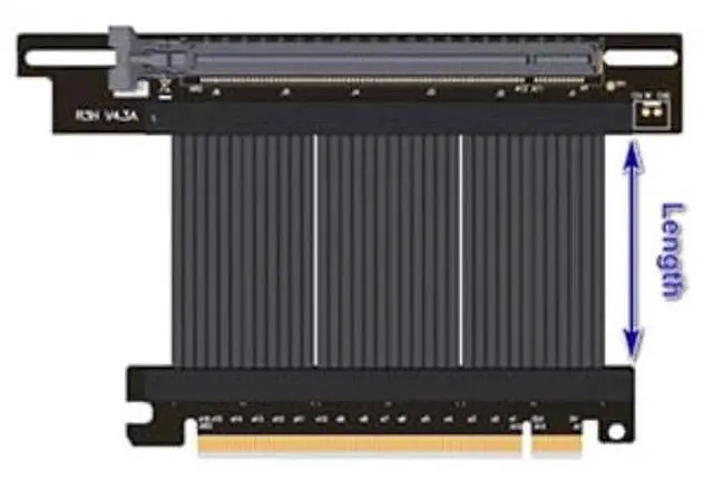 Alt view image 5 of 5 - ADT-Link PCIe 4.0 X16 Riser Cable [RTX3090 RX6900XT X570 B550 Z590] Shielded Extreme Vertical Mount Gaming PCI Express Gen4 (20cm, R33SH-BK-4.0(Gen4))