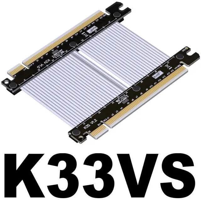 Alt view image 2 of 5 - ADTLINK PCIe 4.0 x16 to x16 Male to Male/Female to Female Extension Cable for PCIe x16 Board to Board Jumpers Silver-Plated Wire Low Impedance Gen4 (K33VS(Tx to Tx/Rx to Rx), 20cm)