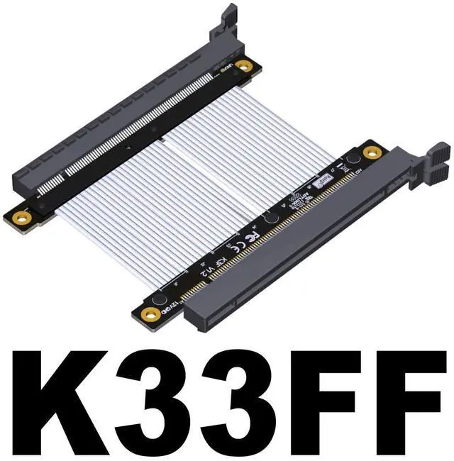 Alt view image 2 of 4 - ADTLINK PCIe 4.0 x16 to x16 Male to Male/Female to Female Extension Cable for PCIe x16 Board to Board Jumpers Silver-Plated Wire Low Impedance Gen4 (K33FF(Tx to Tx/Rx to Rx), 20cm)