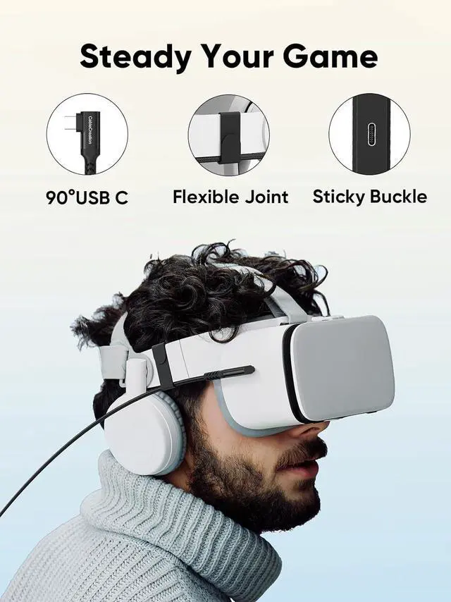 Alt view image 4 of 6 - CableCreation 15.4FT 18W VR Charging Link Cable with PD Charging Socket, 5Gbps USB 3.2 GEN1 A to Type C Cable Compatible with Quest 3S/Quest 3/Oculus Quest 2/Pico 4 Accessories and PC/SteamVR