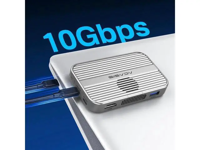 Alt view image 3 of 7 - 10Gbps Magnetic M.2 NVMe SSD Enclosure & USB C Docking Station with Cooling Fan for iPhone 16 15 Pro/Pro Max/Plus ProRes,Tool Free Installation,Support SSD Size 2230/2242/2260/2280 B+M M-Key