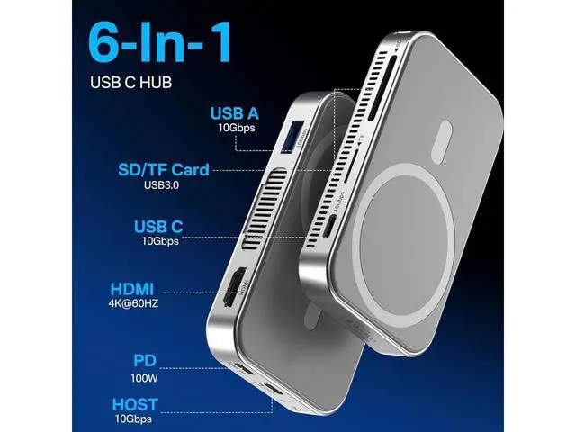 Alt view image 2 of 7 - 10Gbps Magnetic M.2 NVMe SSD Enclosure & USB C Docking Station with Cooling Fan for iPhone 16 15 Pro/Pro Max/Plus ProRes,Tool Free Installation,Support SSD Size 2230/2242/2260/2280 B+M M-Key