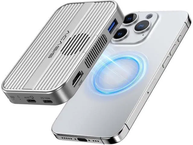 Main image of 10Gbps Magnetic M.2 NVMe SSD Enclosure & USB C Docking Station with Cooling Fan for iPhone 16 15 Pro/Pro Max/Plus ProRes,Tool Free Installation,Support SSD Size 2230/2242/2260/2280 B+M M-Key