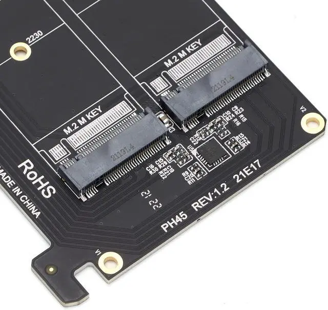 Alt view image 3 of 5 - M.2 NVME SSD M Key to PCIE X8 Adapter Card, PCIE to NVME Drive Expansion Card, 32Gbps SSD PCIE 3.0/4.0 Adapter for Desktop PC, PCI E Full Channel Full Speed(ph45)