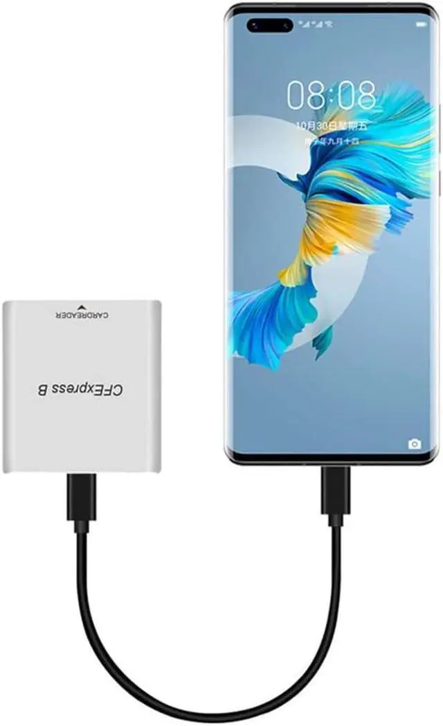 Alt view image 2 of 7 - PH862 CFexpress CFE Card Reader USB3.1 GEN 2 10Gbps Card Reader High-Speed Laptop Card Reader for Z6/Z7 1DX3 Cameras Card, White, 500329901