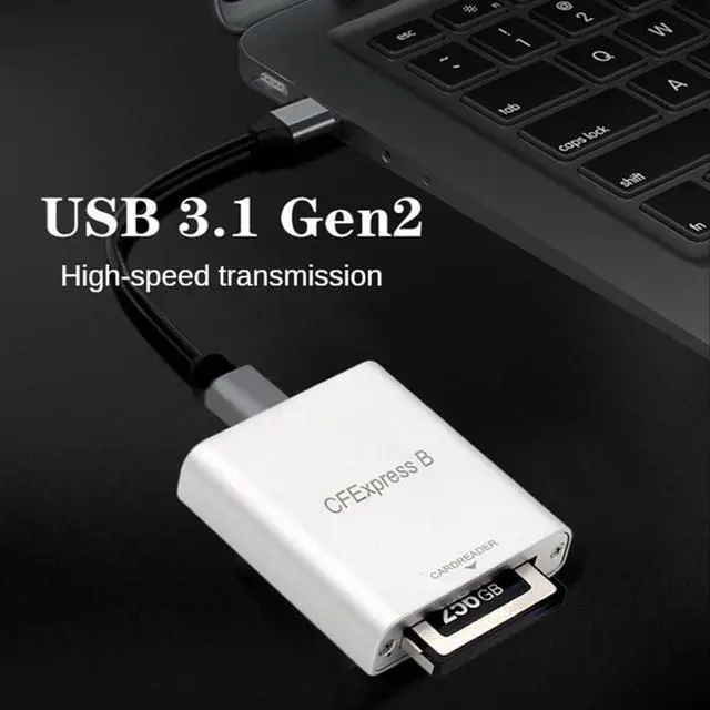 Alt view image 3 of 7 - PH862 CFexpress CFE Card Reader USB3.1 GEN 2 10Gbps Card Reader High-Speed Laptop Card Reader for Z6/Z7 1DX3 Cameras Card, White, 500329901