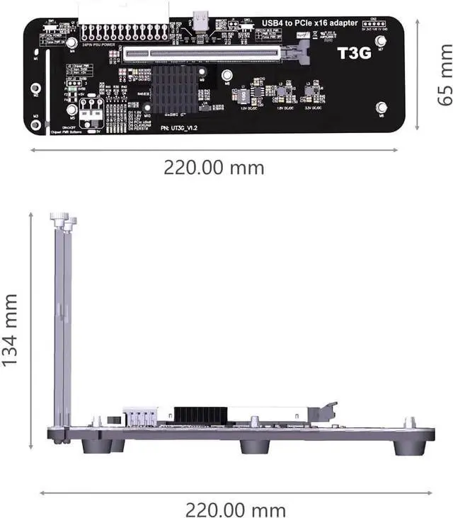 Alt view image 5 of 7 - ADT-UT3G USB4.0 Docking Station 64G PCIe4.0x4 to Laptop Graphics Card External Conversion Adapter Compatible with Thunderbolt 3 4