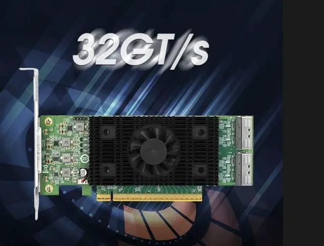 Alt view image 2 of 3 - PCIe5.0 x16 to Internal 2*MCIO 8i Retimer NVMe Expansion Card (Montage M88RT51632 Based)