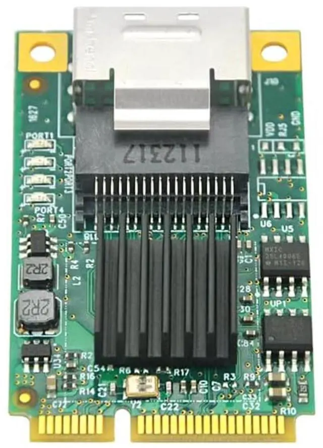 Alt view image 4 of 6 - 6Gb/s Mini PCIe to 4-Port SATA3 Expansion Card
