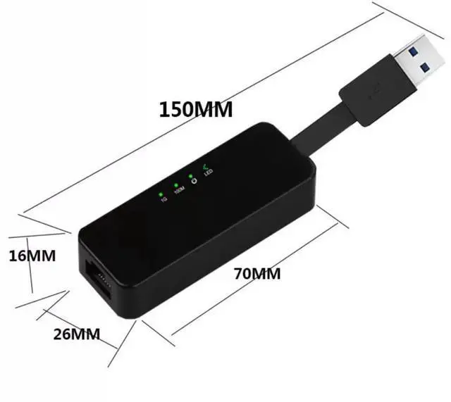 Alt view image 4 of 4 - USB 3.0 to Giga-bit Ethernet NIC Network Adapter - USB to RJ45 for 10/100/1000 Network