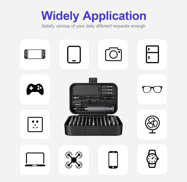 Alt view image 3 of 7 - Precision Screwdriver Set,150 in 1 Electronics Tool Kit with 120 Bits Magnetic Screwdriver Set & 30-bit Magnetic Set Handy Repair Tool for Computer Phone Watch Camera Laptop, Black