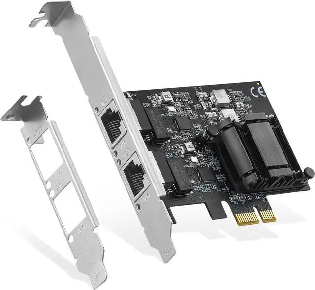 Main image of 2 Ports 2.5G PCIe Network Adapter, RTL8125B LAN Controller 2500/1000/100Mbps Binardat Ethernet RJ45 NIC Card Support PXE for Windows/Linux