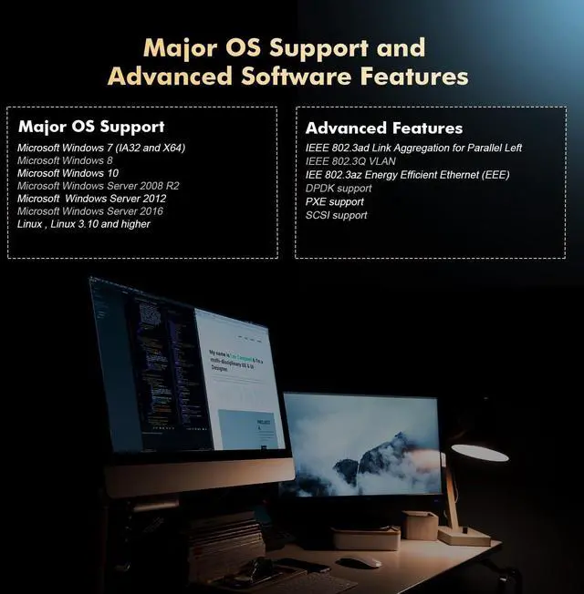 Alt view image 6 of 6 - 4 Ports 2.5G PCIe Network Card, RTL8125B LAN Controller, 2500/1000/100Mbps RJ45 Ethernet NIC Adapter, Support PXE for Windows/Linux