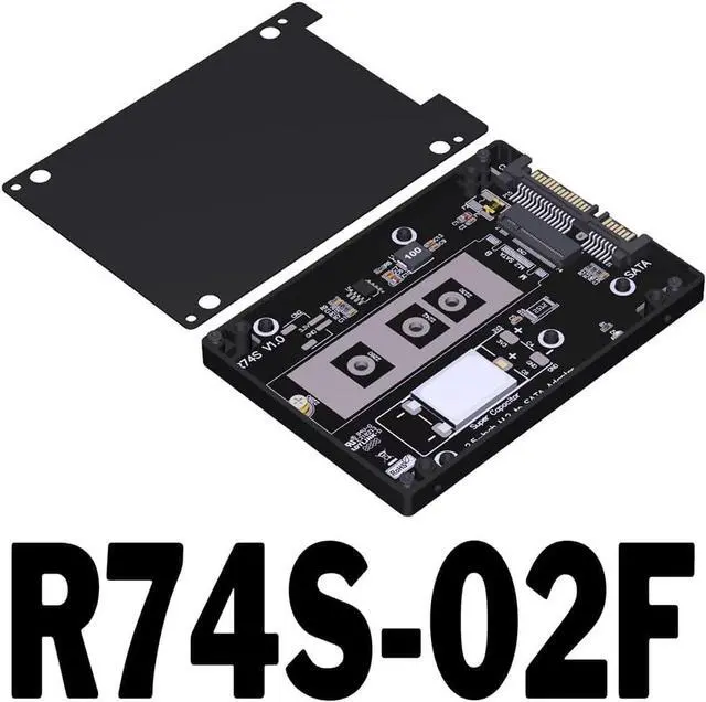 Alt view image 2 of 5 - ADT-R74 R27 M.2 to U.2/U.3/SATA Adapter Hard Drive Enclosure CNC Aluminum Alloy Compatible with NVMe SSD (R74S-02F)