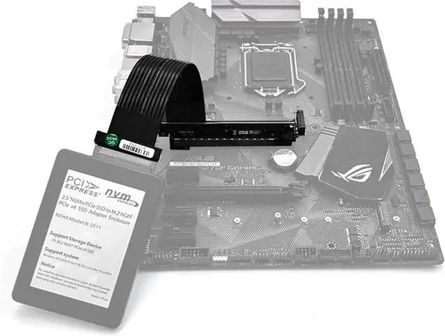 Alt view image 3 of 6 - ADT-K37SF PCIe 5.0 x16 to SFF-8639 U.2 SSD Adapter Cable 128Gbps High-Speed Lossless Flex Extension Cable Compatible with U.2 NVMe SSD (15CM,K37SF-BK)