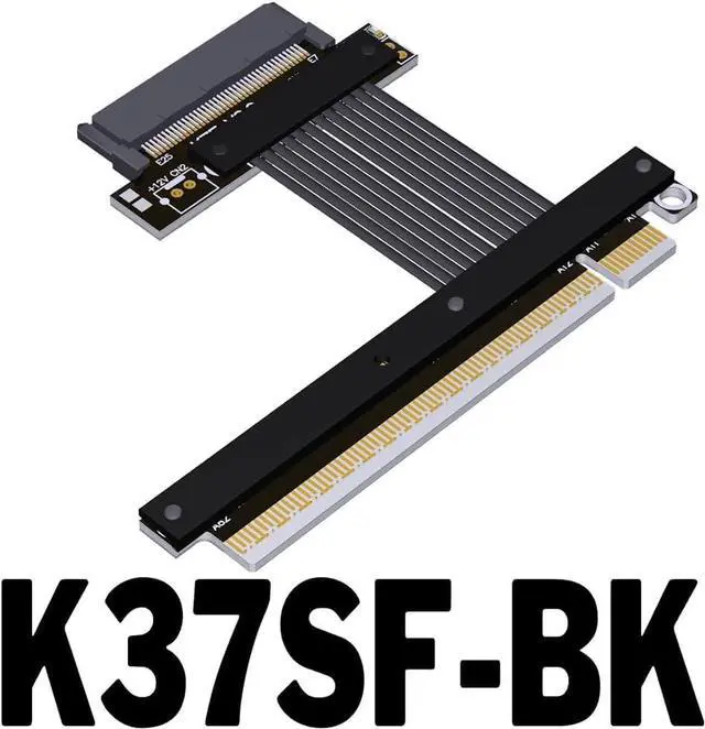 Alt view image 2 of 6 - ADT-K37SF PCIe 5.0 x16 to SFF-8639 U.2 SSD Adapter Cable 128Gbps High-Speed Lossless Flex Extension Cable Compatible with U.2 NVMe SSD (15CM,K37SF-BK)