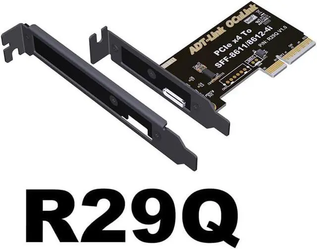 Alt view image 4 of 7 - ADT-K993G-BK7 PCIE 5.0 X4 / M.2 NVMe to OCuLink SFF-8611 External Dock Adapter Compatible with NUC STX ITX Motherboard Mini PC (K993G-BK7-R29Q-50cm)