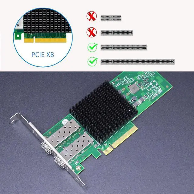 Alt view image 5 of 7 - ST7477 2-Port 10Gb SFP+ Network Card (Ethernet PCIE NIC) with Broadcom BCM57302 Controller, PCIe 3.0 X8 Interface
