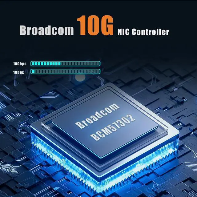 Alt view image 2 of 7 - ST7477 2-Port 10Gb SFP+ Network Card (Ethernet PCIE NIC) with Broadcom BCM57302 Controller, PCIe 3.0 X8 Interface