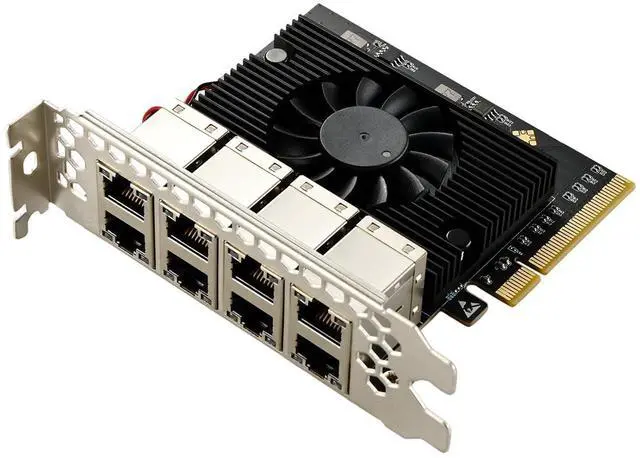 Main image of PCIe to 8 Ports Gigabit Ethernet Network Adapter, Supports Windows 11/10/8.1/8/7, Win Server 2022/2019/2016, Linux