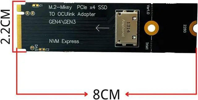 Alt view image 3 of 7 - PCIe 5.0 X16 to Oculink 4i GPU Expansion Dock 128G GEN4 High Speed Direct-Connect Dock-OC7 Kit Compatible with M.2 NVMe Docking Station GDP Laptop (+ Card TKM1,Dock-OC7) White