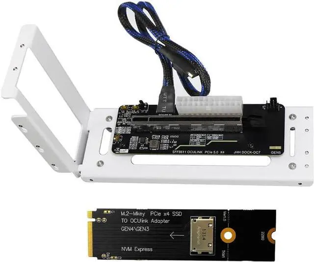 Main image of PCIe 5.0 X16 to Oculink 4i GPU Expansion Dock 128G GEN4 High Speed Direct-Connect Dock-OC7 Kit Compatible with M.2 NVMe Docking Station GDP Laptop (+ Card TKM1,Dock-OC7) White