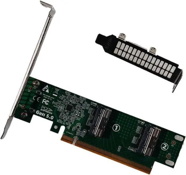 Alt view image 3 of 3 - Adapter PCI-E 5.0 PCI-Express 16x to SFF-TA-1016 Dual MCIO 8i Mini Cool Edge IO VROC Adapter for Mainboard SSD Graphics Card