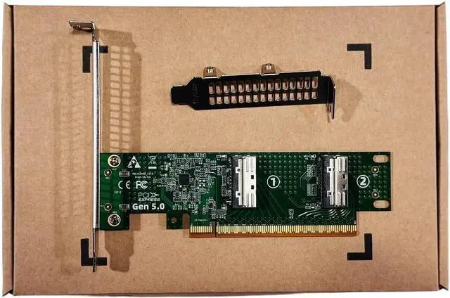 Alt view image 2 of 3 - Adapter PCI-E 5.0 PCI-Express 16x to SFF-TA-1016 Dual MCIO 8i Mini Cool Edge IO VROC Adapter for Mainboard SSD Graphics Card