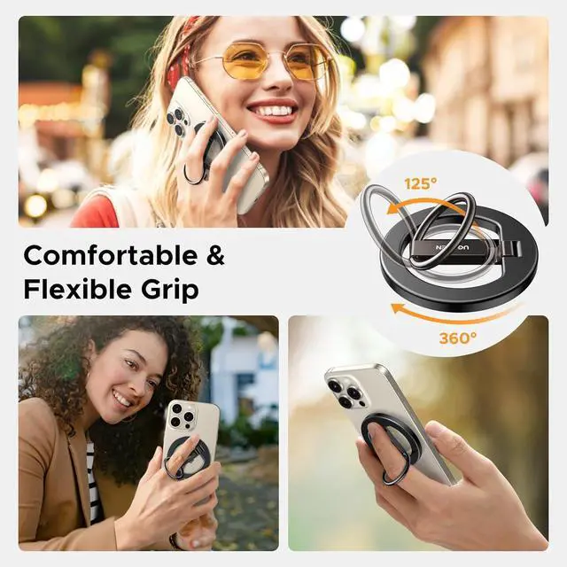 Alt view image 7 of 7 - Magnetic Phone Grip for MagSafe Phone Holder, Universal Strong Magnetic Ring Phone Stand Compatible with iPhone 17 Air 16 Pro 15 Pro Max 14 Plus 13 12, MagSafe Accessories