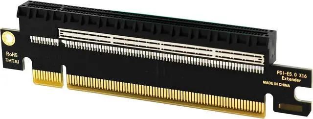 Alt view image 5 of 5 - PCIe 16x Riser Card,PCI-e Express 5.0 X16 Male to Female Extension Card for 2U Server Case GPU Graphics Card
