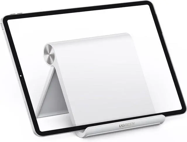 Main image of Tablet Stand Holder Adjustable Portable Desktop Dock Office Compatible with iPad Pro 11 9.7 10.5 Air Mini 5 4 3 2 iPhone 17 16 15 14 13 12 White
