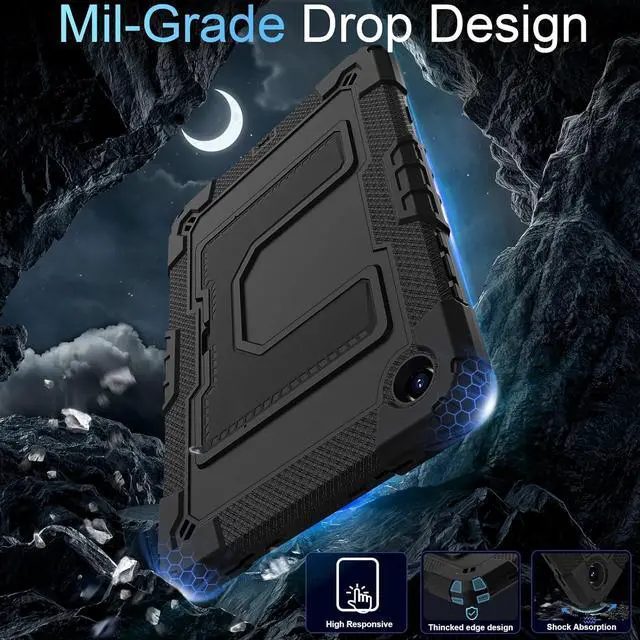 Alt view image 4 of 7 - for Galaxy Tab A11 Plus Case Sam-sung Galaxy Tab A11+/A9+ 11-Inch, Heavy Duty Military Grade Shockproof Cover for Sam-sung Galaxy Tab A11/A9 Plus Cases,Black