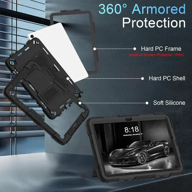 Alt view image 5 of 7 - for Galaxy Tab A11 Plus Case Sam-sung Galaxy Tab A11+/A9+ 11-Inch, Heavy Duty Military Grade Shockproof Cover for Sam-sung Galaxy Tab A11/A9 Plus Cases,Black