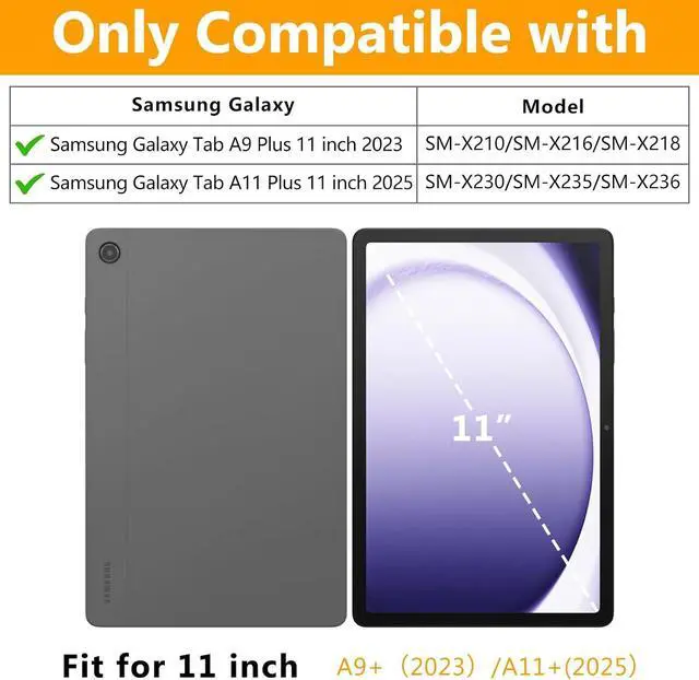 Alt view image 2 of 6 - Case for Sam-sung Galaxy Tab A11+ Plus/A9+ Plus 11 Inch 2025/2024 | Heavy Duty Military Drop Case-Kids Friendly with Shoulder Strap, 360 Kickstand & Handle