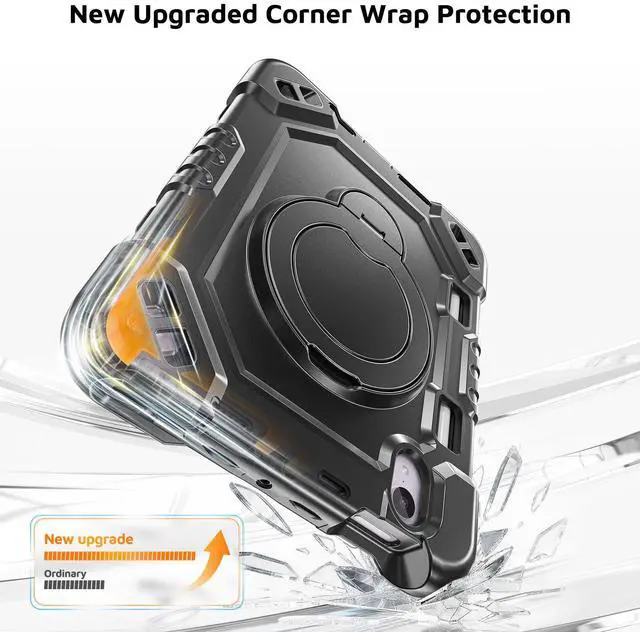 Alt view image 7 of 7 - Shockproof Case for iPad mini 7 (A17 Pro) 2024/ Mini6 2022, Black